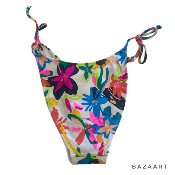 Xhilaration Teal Wrap Bikini Top & Xhilaration Multicolor Floral Bikini Bottom - Picture 8 of 10